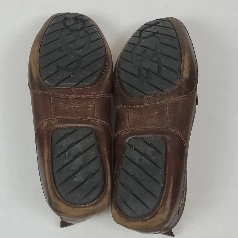 UGG brown leather men slip on shoes mocasin size 12